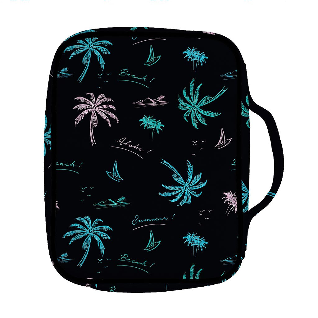 Palm Tree Summer Beach Pattern Print Front Pocket Bible Bag