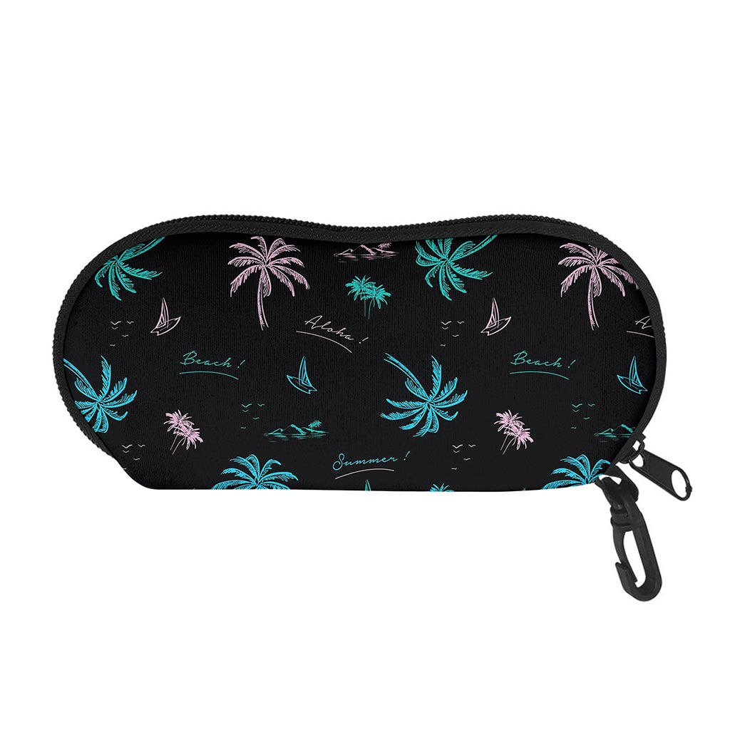 Palm Tree Summer Beach Pattern Print Glasses Case
