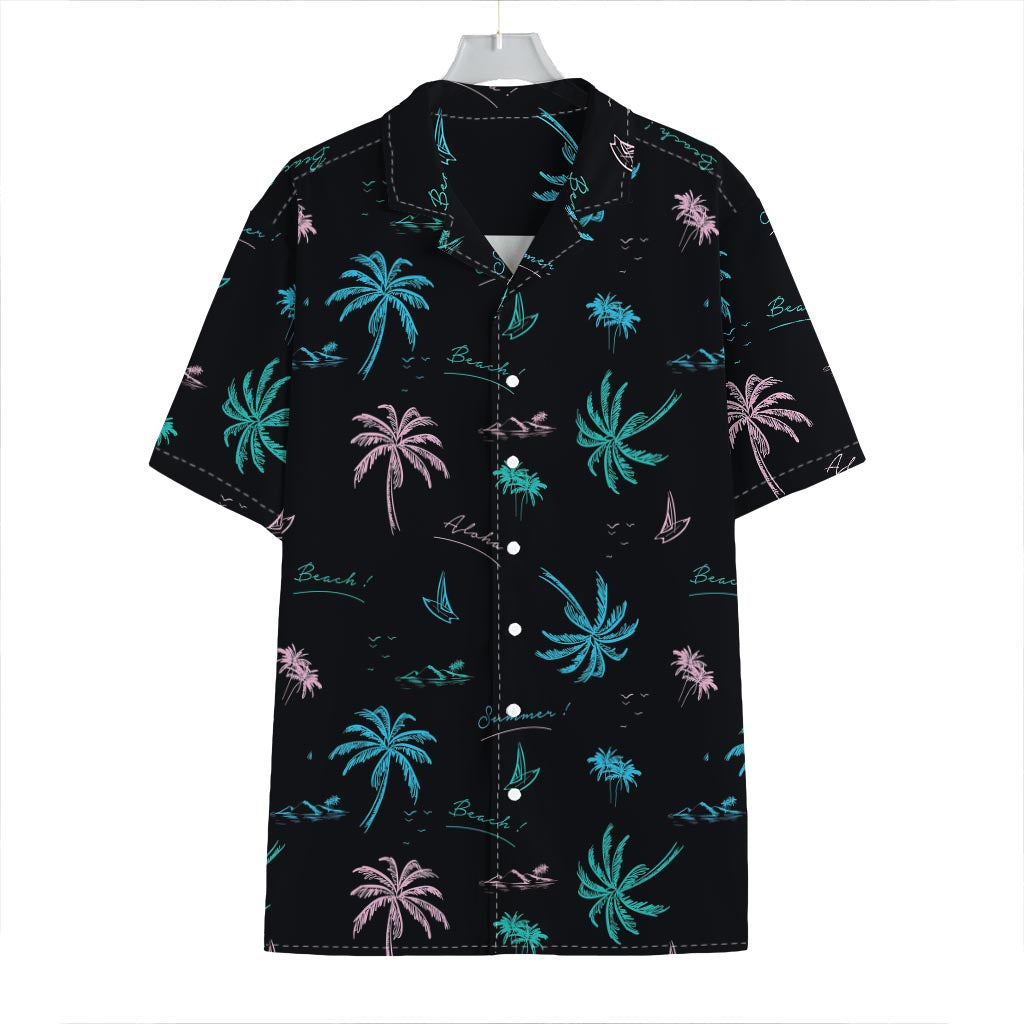 Palm Tree Summer Beach Pattern Print Hawaiian Shirt