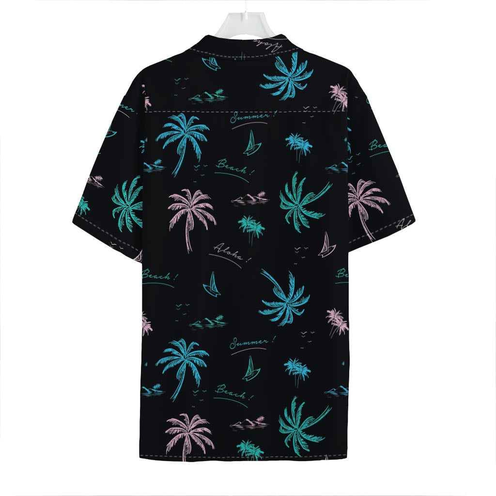 Palm Tree Summer Beach Pattern Print Hawaiian Shirt