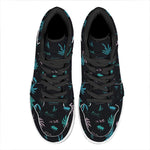 Palm Tree Summer Beach Pattern Print High Top Leather Sneakers