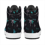 Palm Tree Summer Beach Pattern Print High Top Leather Sneakers