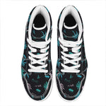 Palm Tree Summer Beach Pattern Print High Top Leather Sneakers