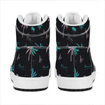 Palm Tree Summer Beach Pattern Print High Top Leather Sneakers