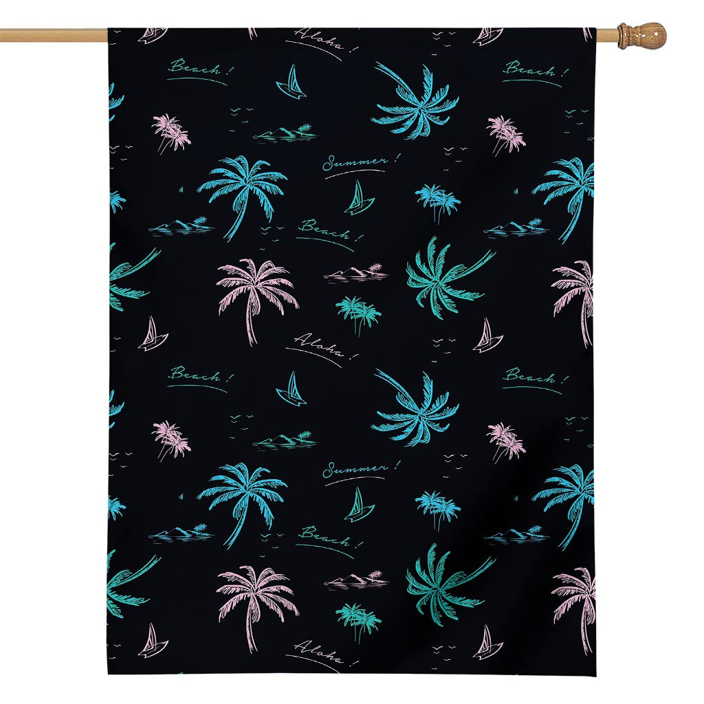 Palm Tree Summer Beach Pattern Print House Flag