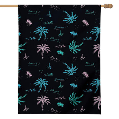 Palm Tree Summer Beach Pattern Print House Flag