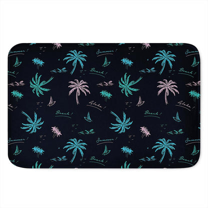Palm Tree Summer Beach Pattern Print Indoor Door Mat
