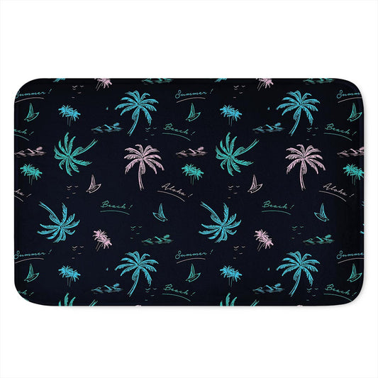 Palm Tree Summer Beach Pattern Print Indoor Door Mat