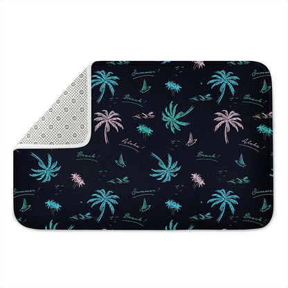 Palm Tree Summer Beach Pattern Print Indoor Door Mat