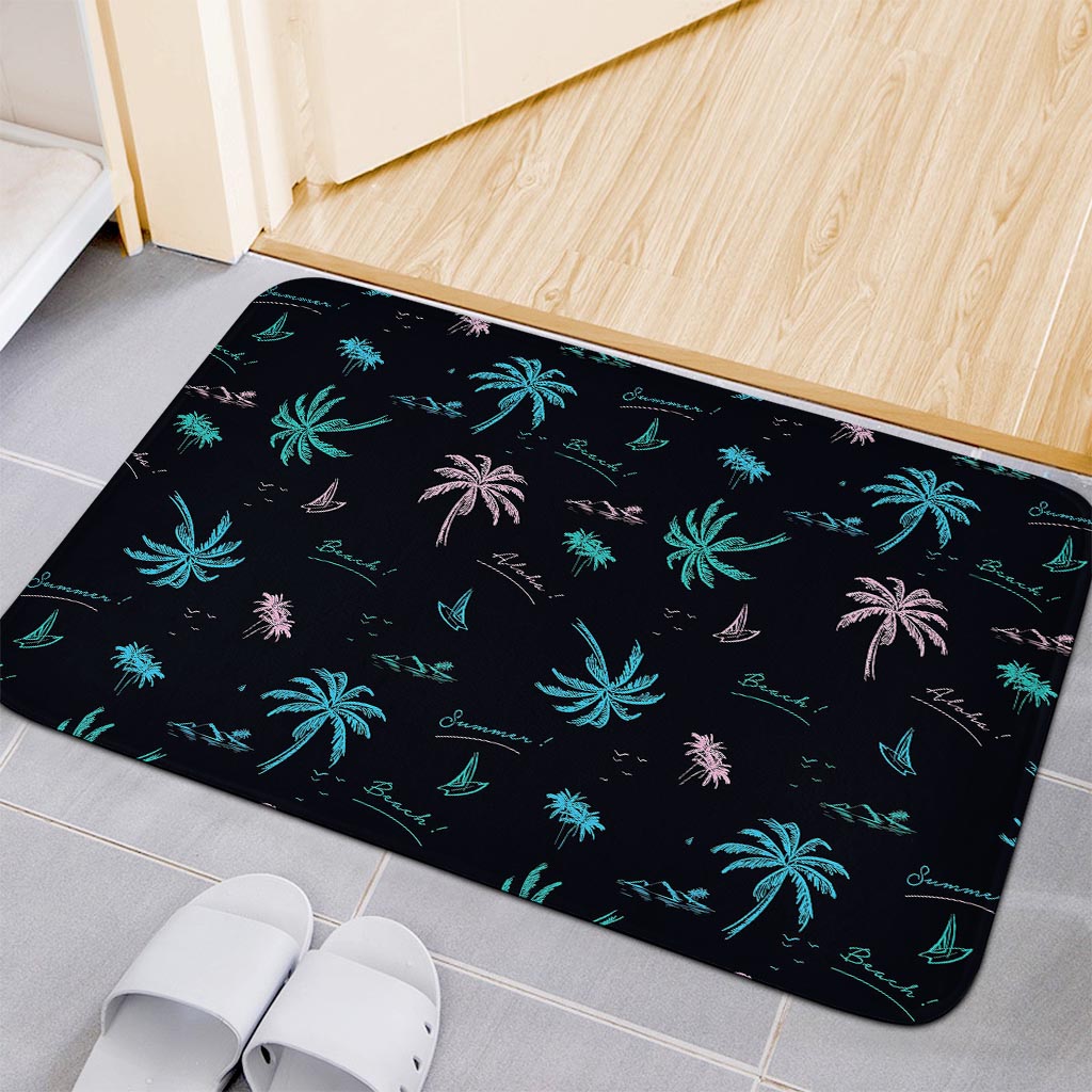 Palm Tree Summer Beach Pattern Print Indoor Door Mat