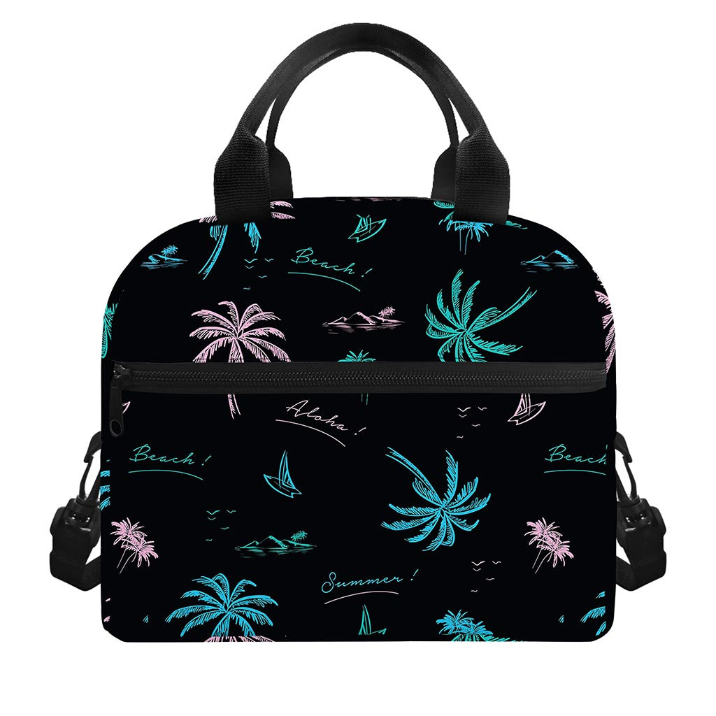 Palm Tree Summer Beach Pattern Print Insulated Lunch Bag