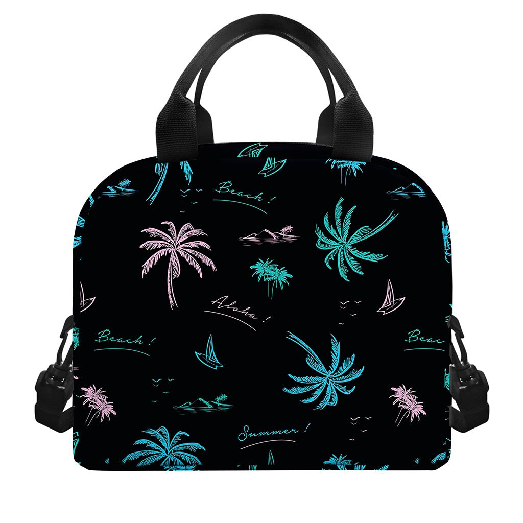 Palm Tree Summer Beach Pattern Print Insulated Lunch Bag