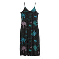 Palm Tree Summer Beach Pattern Print Jersey Midi Cami Dress