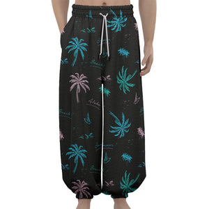 Palm Tree Summer Beach Pattern Print Lantern Pants