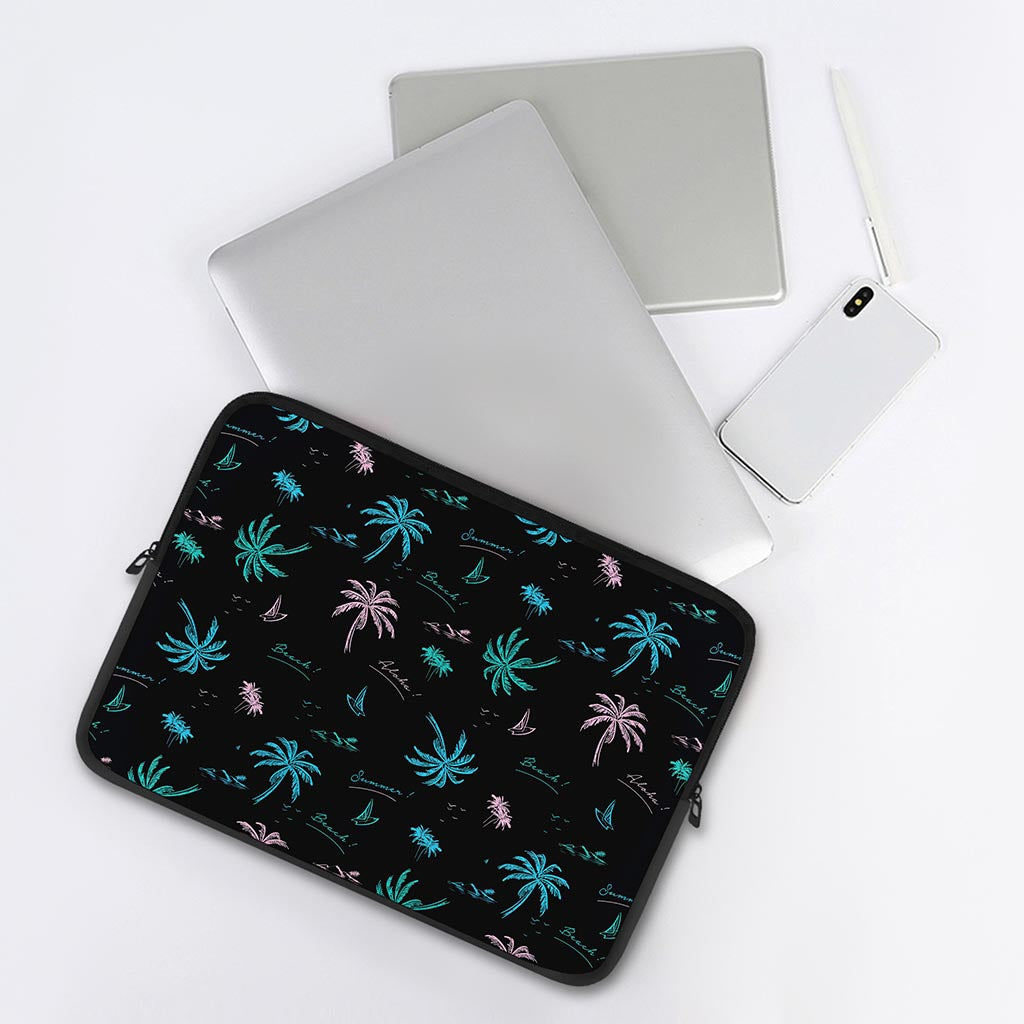 Palm Tree Summer Beach Pattern Print Laptop Sleeve