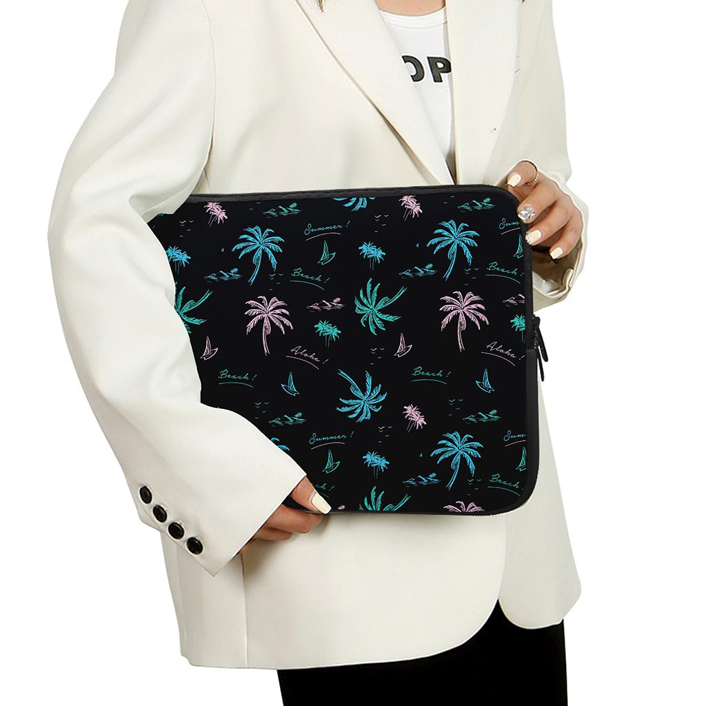 Palm Tree Summer Beach Pattern Print Laptop Sleeve
