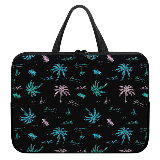 Palm Tree Summer Beach Pattern Print Laptop Sleeve With Handle