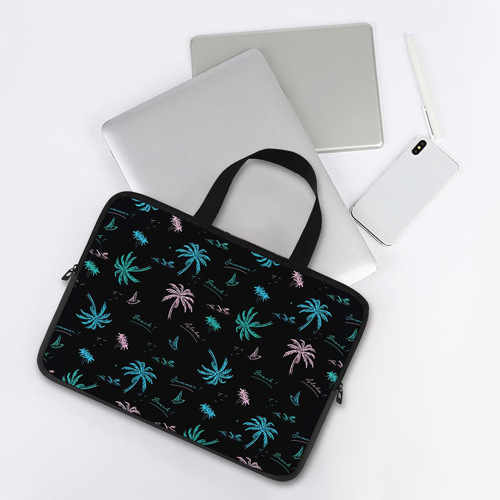 Palm Tree Summer Beach Pattern Print Laptop Sleeve With Handle