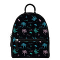 Palm Tree Summer Beach Pattern Print Leather Backpack