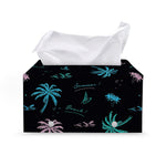 Palm Tree Summer Beach Pattern Print Leather Tissue Box Cover
