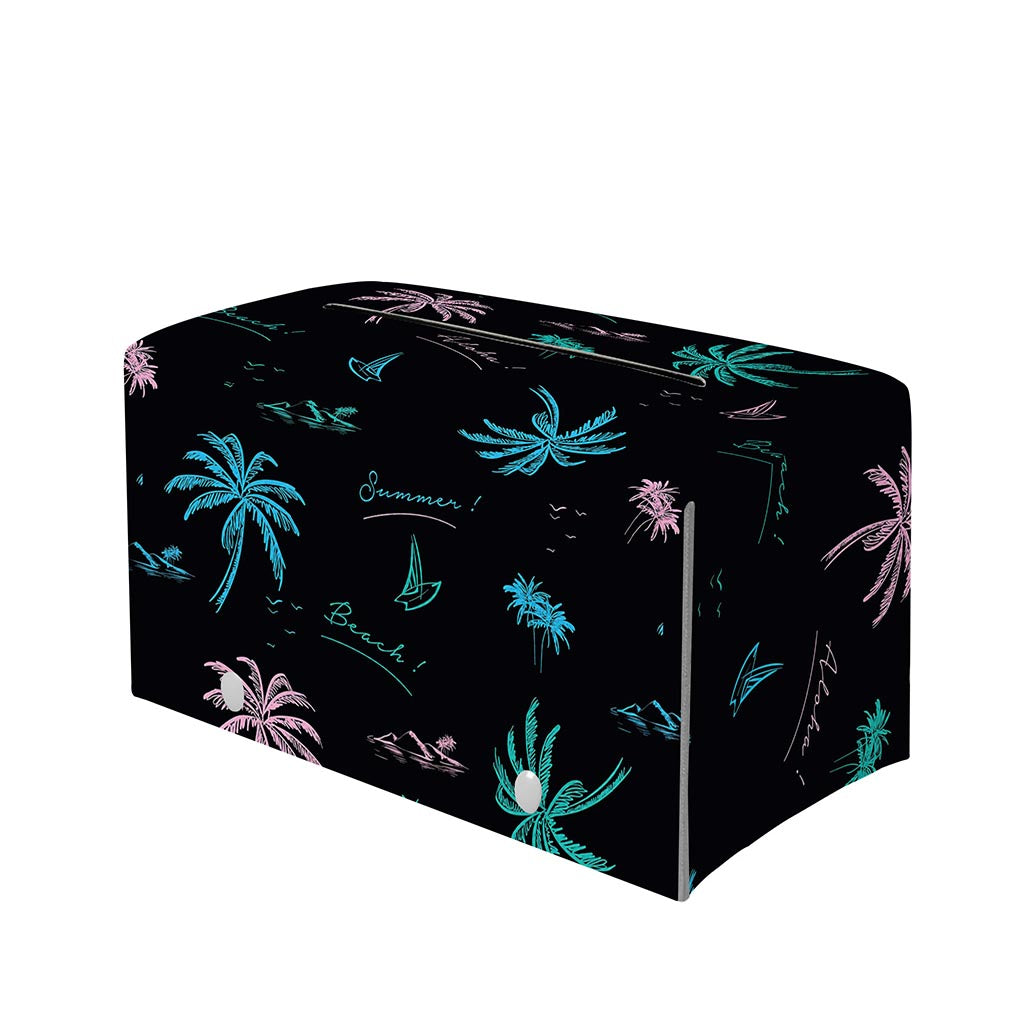 Palm Tree Summer Beach Pattern Print Leather Tissue Box Cover