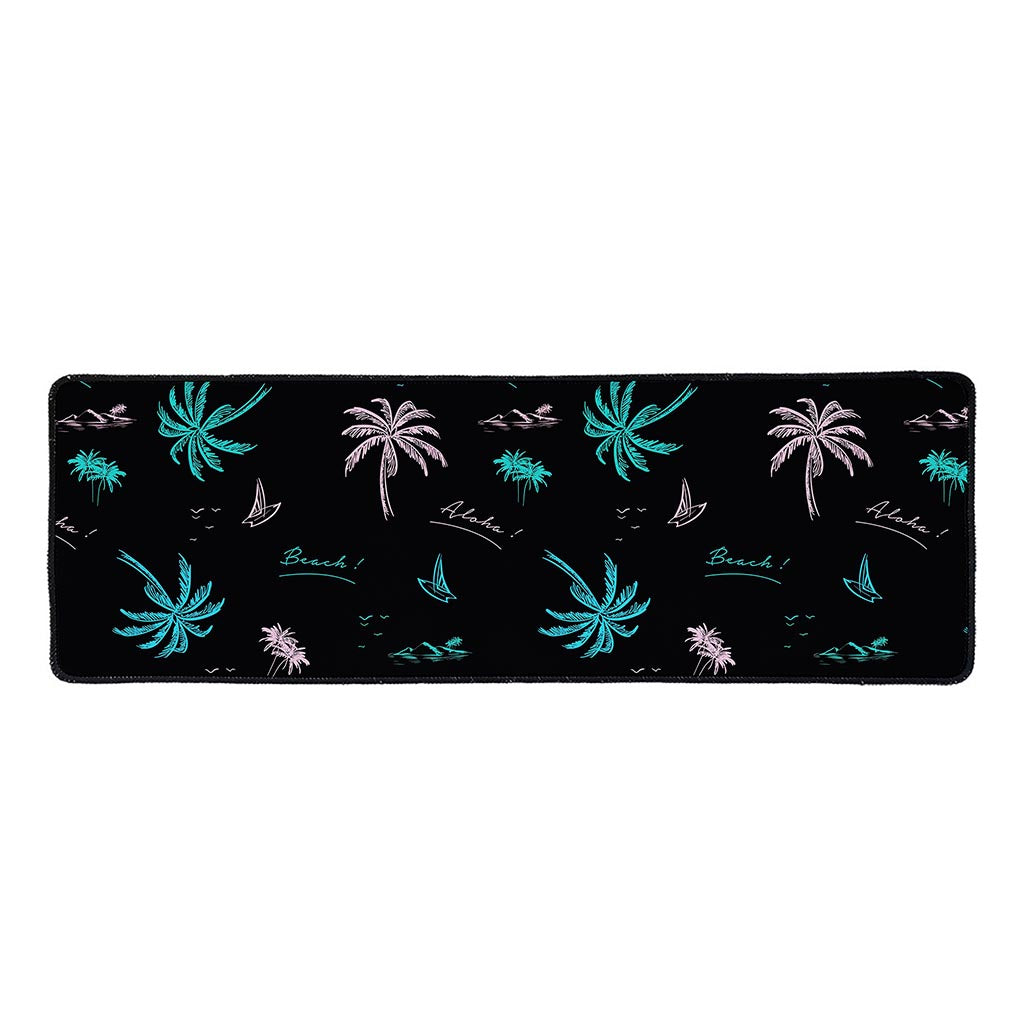 Palm Tree Summer Beach Pattern Print Long Kitchen Mat