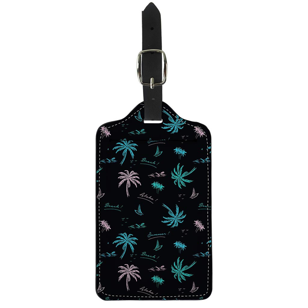 Palm Tree Summer Beach Pattern Print Luggage Tag