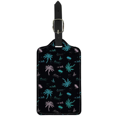 Palm Tree Summer Beach Pattern Print Luggage Tag
