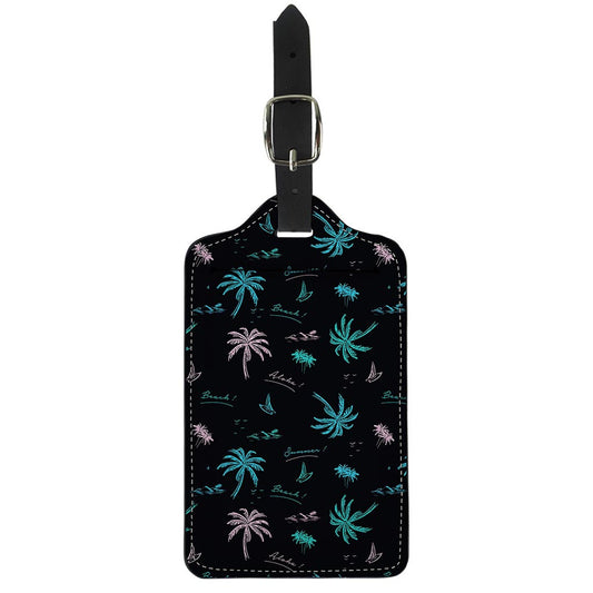 Palm Tree Summer Beach Pattern Print Luggage Tag