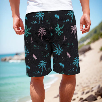 Palm Tree Summer Beach Pattern Print Men's Cargo Shorts