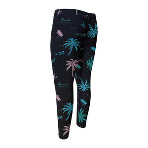 Palm Tree Summer Beach Pattern Print Men's Compression Pants