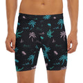 Palm Tree Summer Beach Pattern Print Men's Long Boxer Briefs