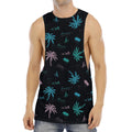 Palm Tree Summer Beach Pattern Print Men's Muscle Tank Top