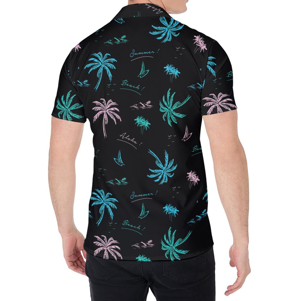 Palm Tree Summer Beach Pattern Print Men's Shirt
