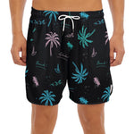 Palm Tree Summer Beach Pattern Print Men's Split Running Shorts