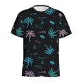 Palm Tree Summer Beach Pattern Print Men's Athletic T-Shirt