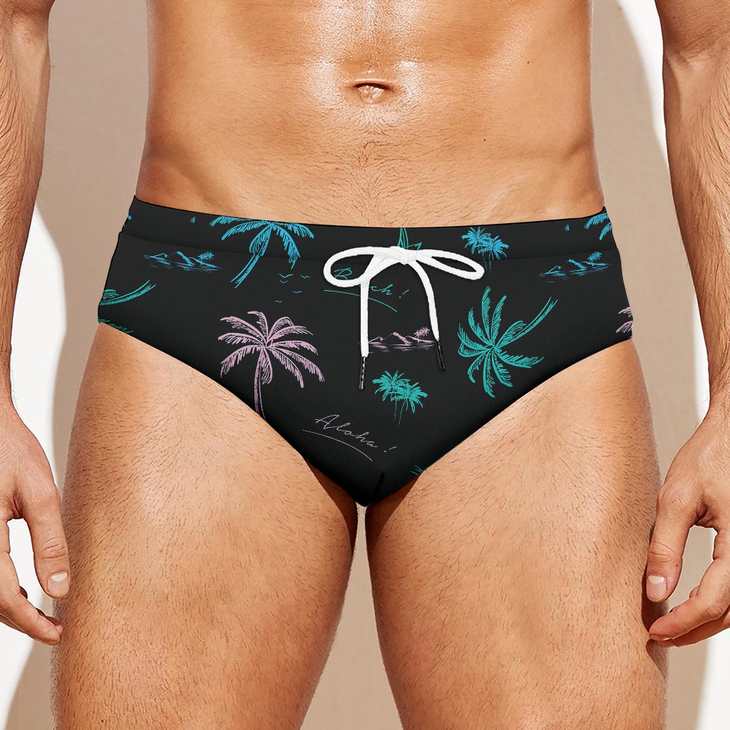 Palm Tree Summer Beach Pattern Print Men's Swim Briefs