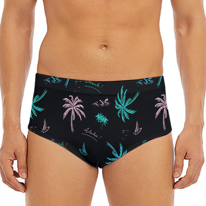 Palm Tree Summer Beach Pattern Print Men's Triangle Swim Briefs