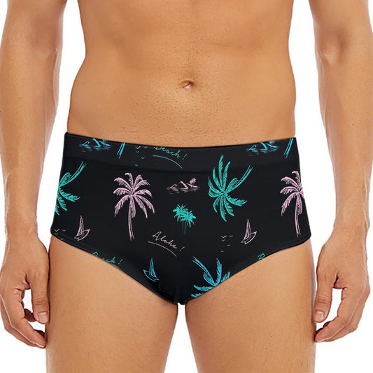 Palm Tree Summer Beach Pattern Print Men's Triangle Swim Briefs