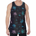 Palm Tree Summer Beach Pattern Print Men's Velvet Tank Top