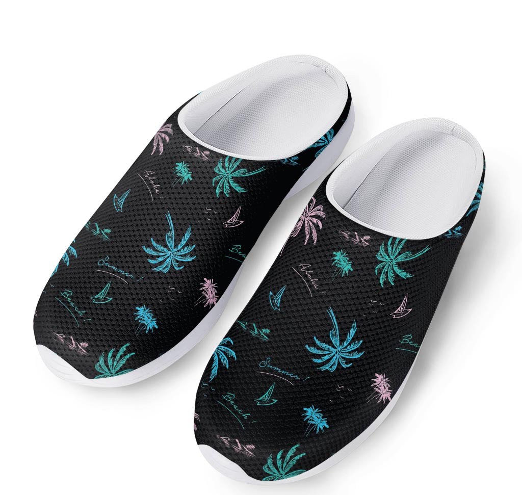 Palm Tree Summer Beach Pattern Print Mesh Casual Shoes