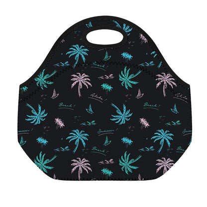 Palm Tree Summer Beach Pattern Print Neoprene Lunch Bag