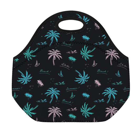 Palm Tree Summer Beach Pattern Print Neoprene Lunch Bag