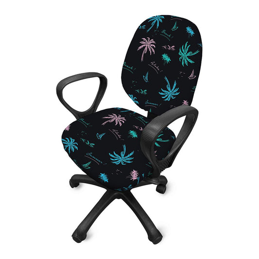 Palm Tree Summer Beach Pattern Print Office Chair Cover