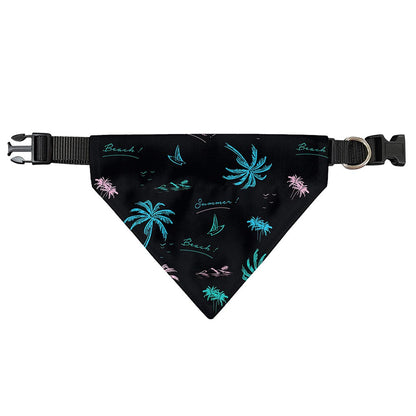 Palm Tree Summer Beach Pattern Print Over The Collar Dog Bandana