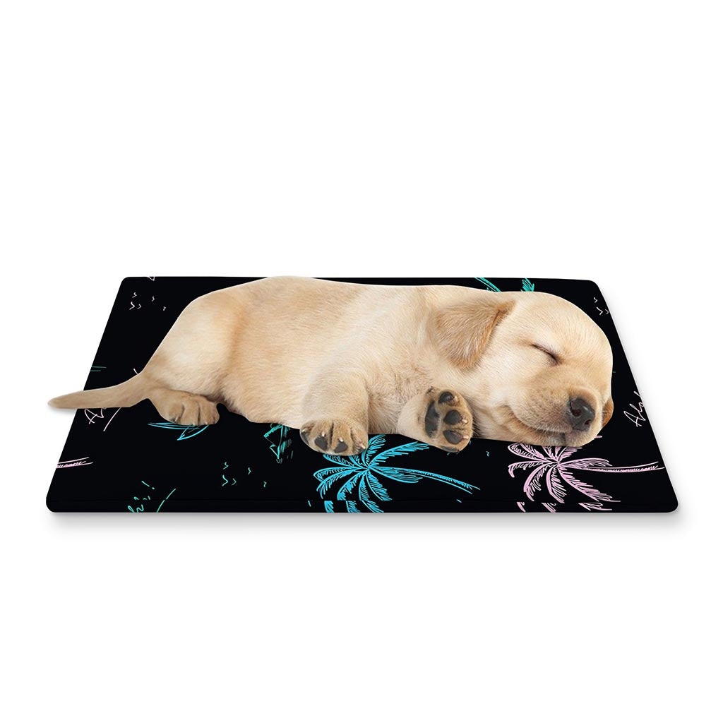 Palm Tree Summer Beach Pattern Print Pet Cooling Mat Cover