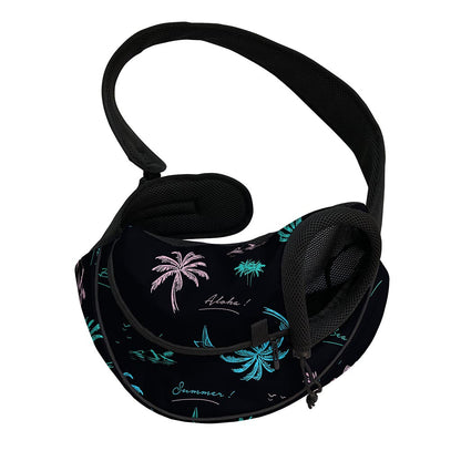 Palm Tree Summer Beach Pattern Print Pet Sling Carrier