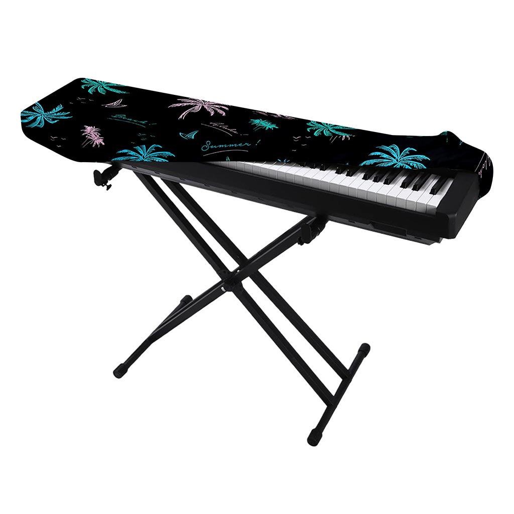 Palm Tree Summer Beach Pattern Print Piano Keyboard Cover