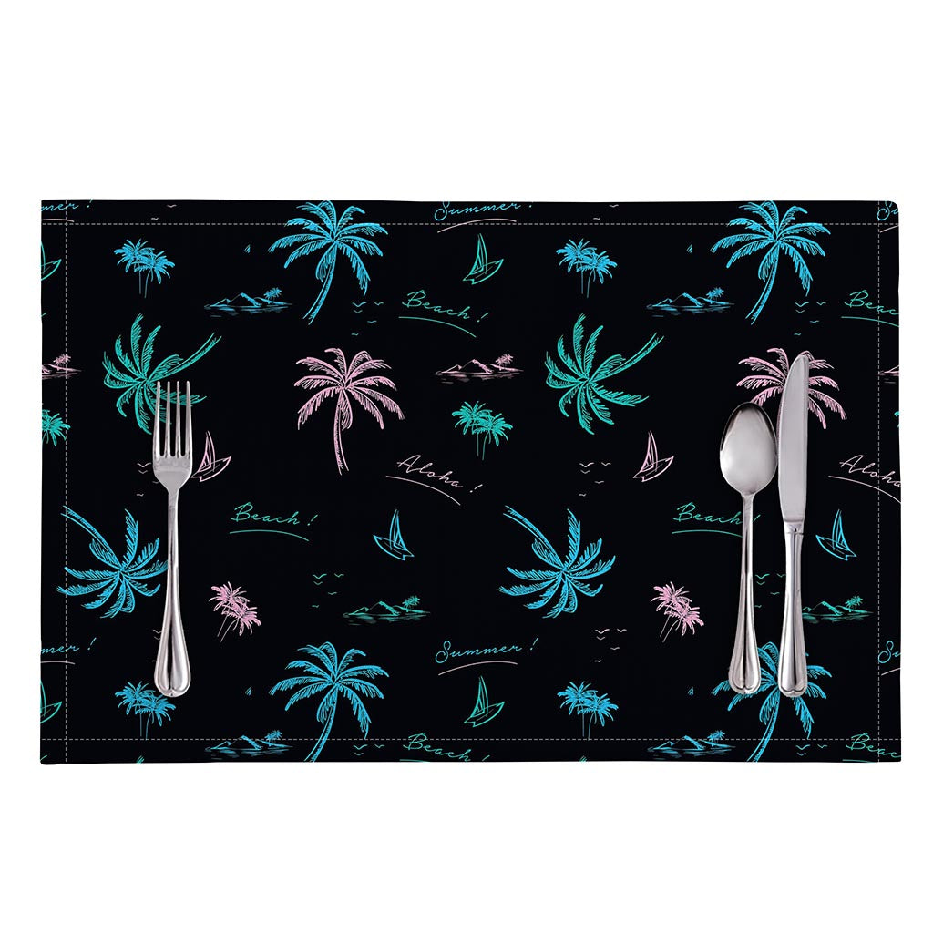 Palm Tree Summer Beach Pattern Print Placemat