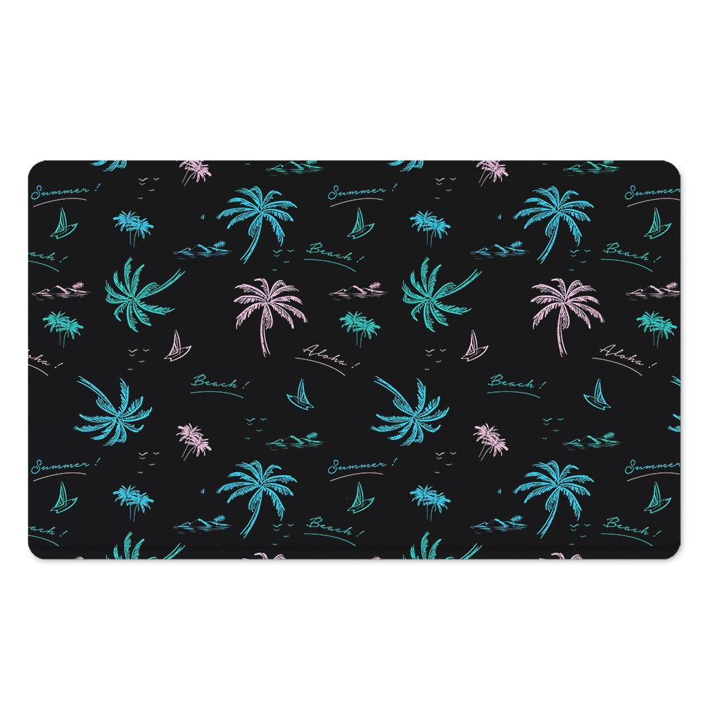 Palm Tree Summer Beach Pattern Print Polyester Doormat